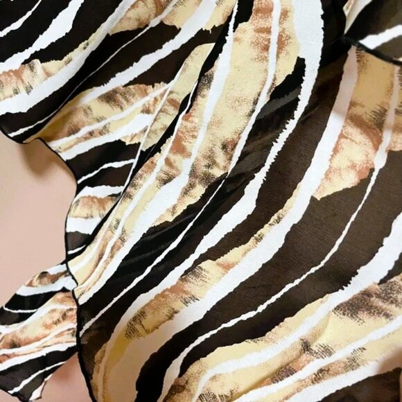 Joseph Ribkoff Black & Cream Striped Cover up shrug bolero cardigan blouse Sz 14 - Picture 4 of 7